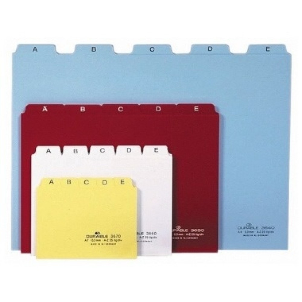 Produktabbildung: DURABLE Leitkarte 366002 DIN A6 quer A-Z Kunststoff weiß