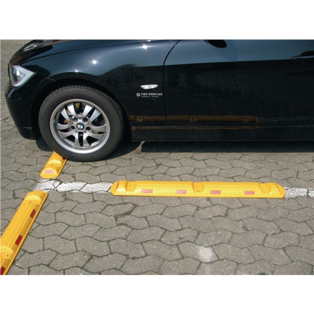 Produktabbildung Nr. 3: Leitschwelle L1170xB150xH50mm PP gelb m.roten Reflexstreifen