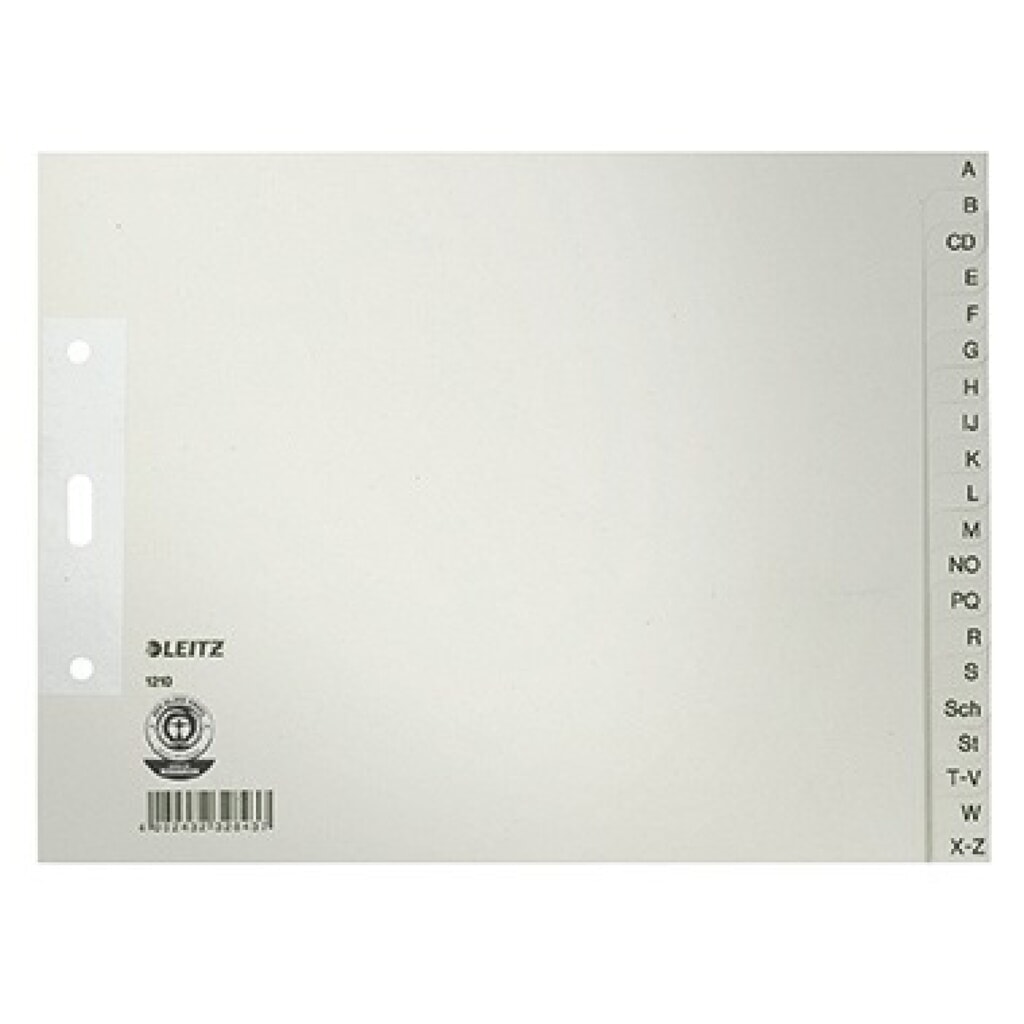Produktabbildung: Leitz Register 12100085 A-Z DIN A4 Tauenpapier grau