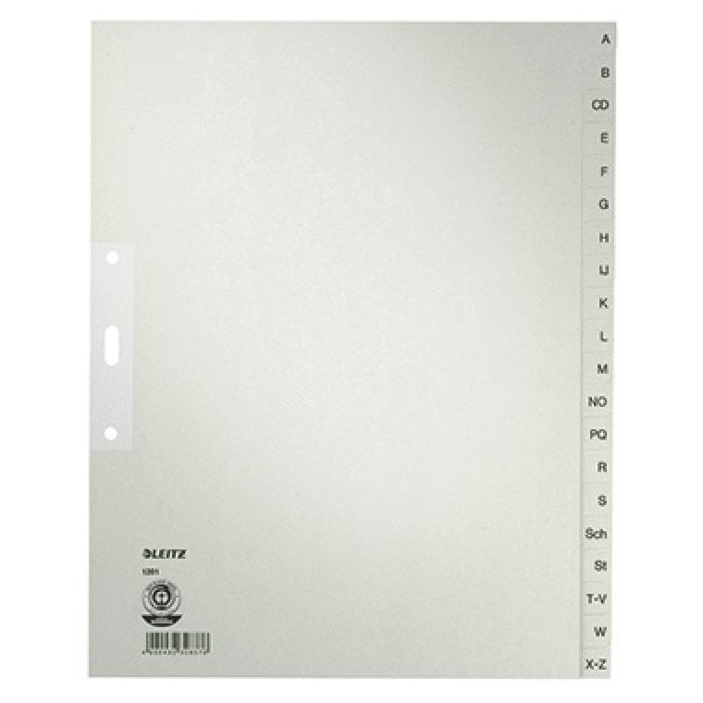 Produktabbildung: Leitz Register 12010085 DIN A4 A-Z volle Höhe Tauenpapier grau