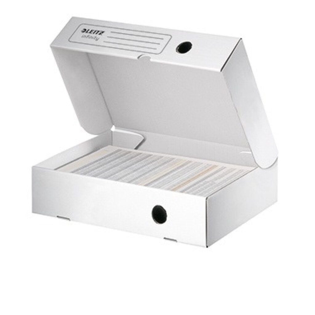 Produktabbildung: Leitz Archivbox Infinity 61000000 330x255x80mm Wellpappe weiß