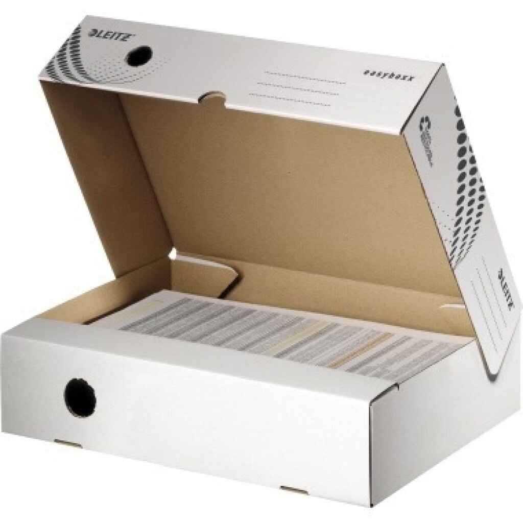 Leitz Archivbox easyboxx 61340000 breite 80mm ws Produktabbildung: Leitz Archivbox easyboxx 61340000 breite 80mm ws