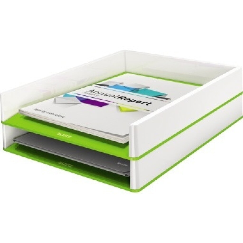 Leitz Briefkorb WOW 53611054 DIN A4 PS weiß/grün Produktabbildung Nr. 2: Leitz Briefkorb WOW 53611054 DIN A4 PS weiß/grün