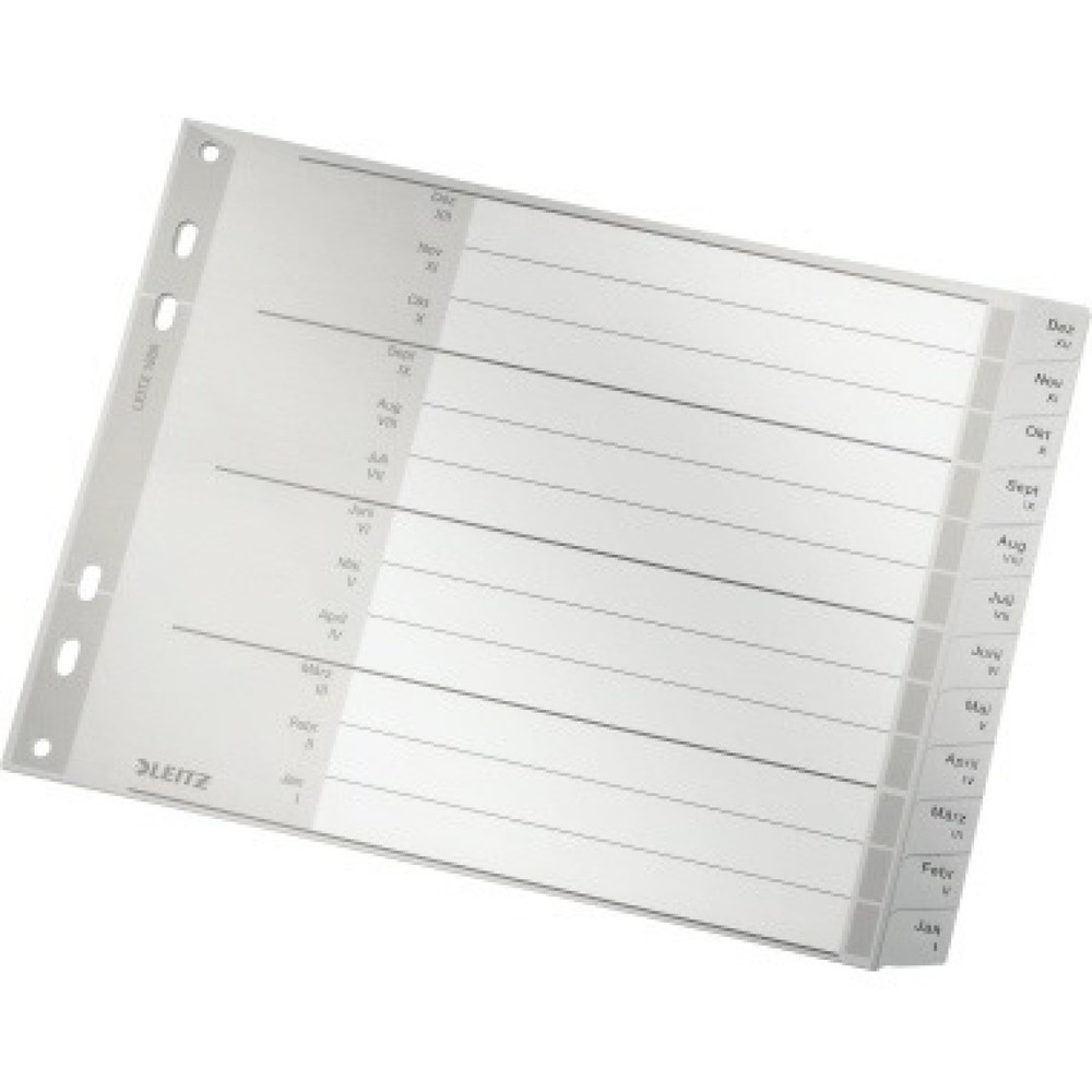 Produktabbildung: Leitz Plastikregister A4 PP 1288 bedruckt mit Monaten Jan.-Dezember