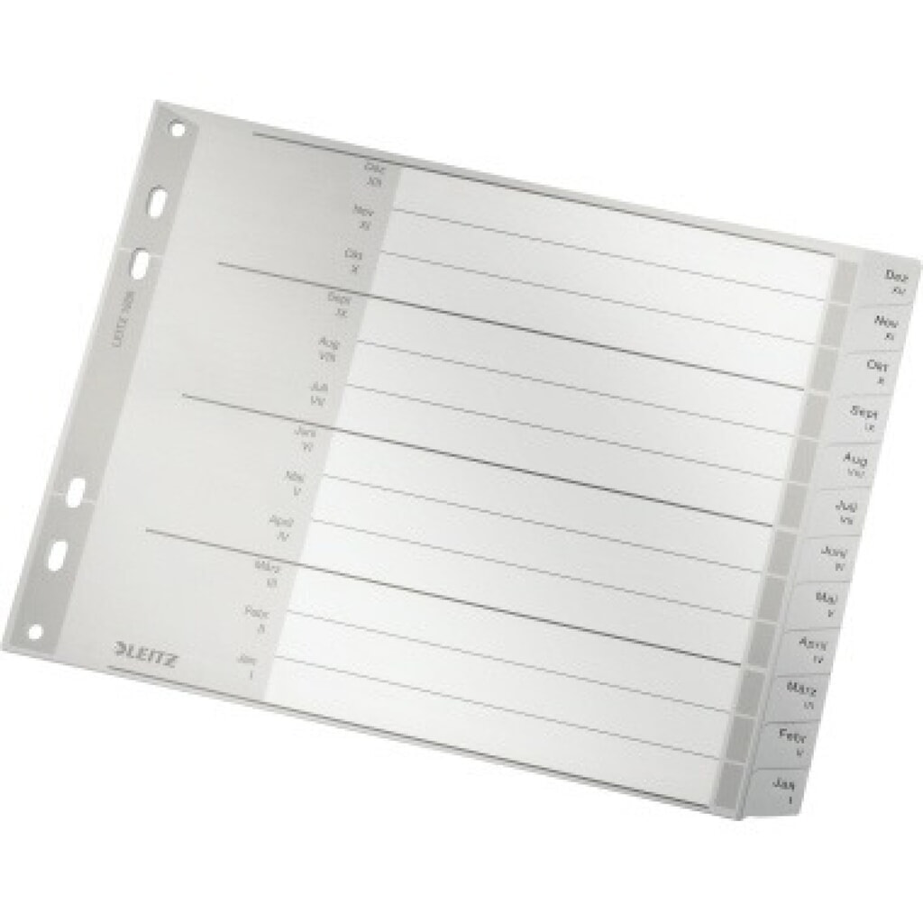 Produktabbildung: Leitz Plastikregister A4 PP 1288 bedruckt mit Monaten Jan.-Dezember