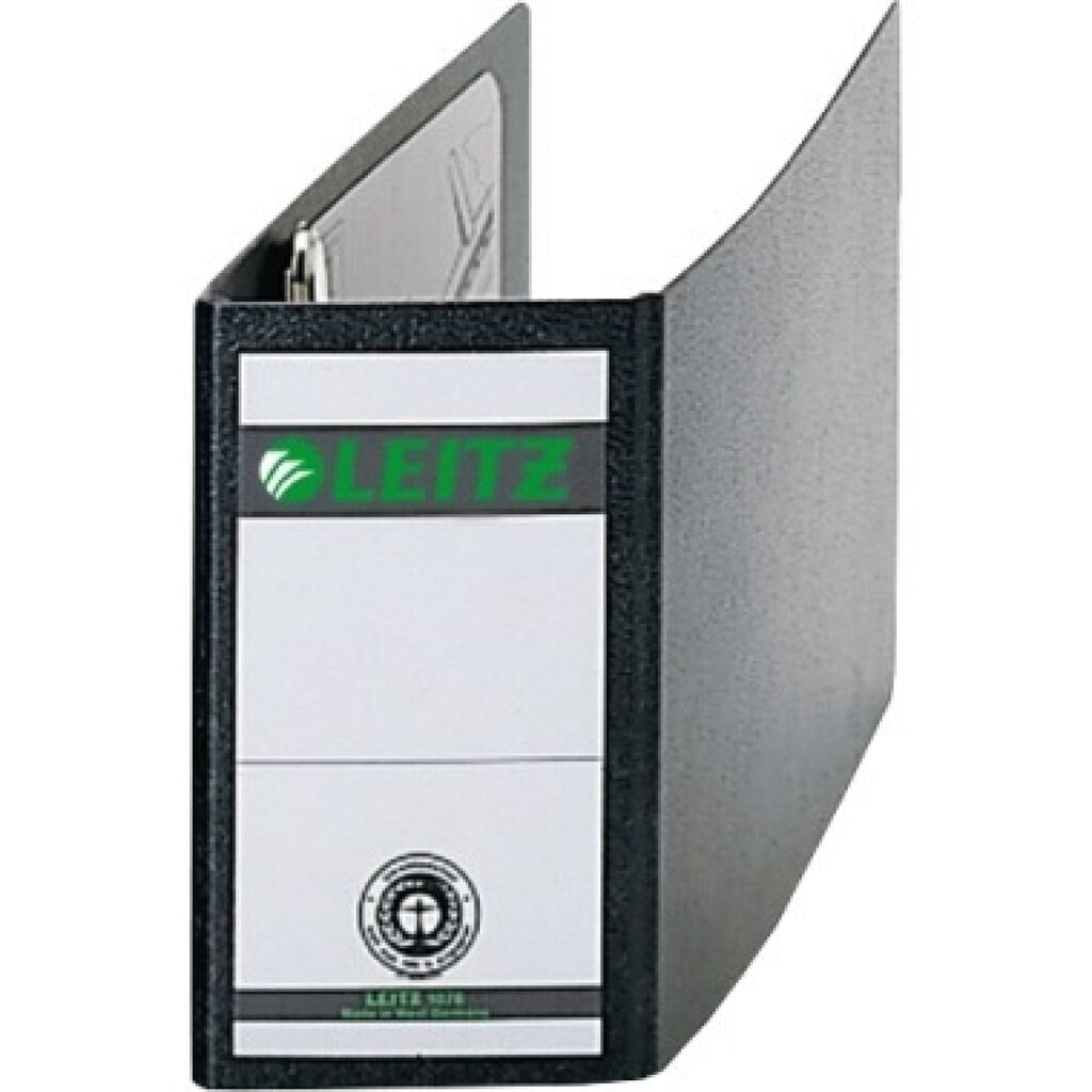 Leitz Ordner 10780000 DIN A6 quer 77mm Pappe schwarz Produktabbildung: Leitz Ordner 10780000 DIN A6 quer 77mm Pappe schwarz