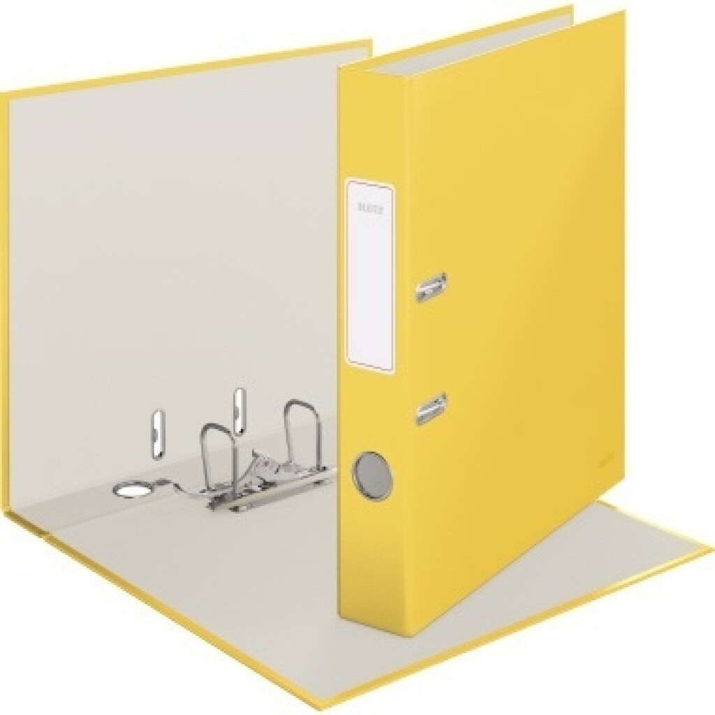 Leitz Ordner Cosy Soft Touch 10620019 A4 50mm Pappe gelb Produktabbildung: Leitz Ordner Cosy Soft Touch 10620019 A4 50mm Pappe gelb