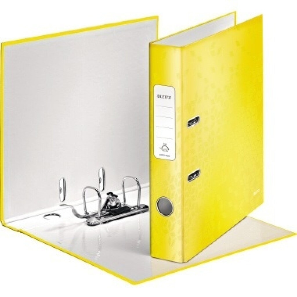 Leitz Ordner WOW 10060016 DIN A4 50mm Pappe gelb Produktabbildung: Leitz Ordner WOW 10060016 DIN A4 50mm Pappe gelb