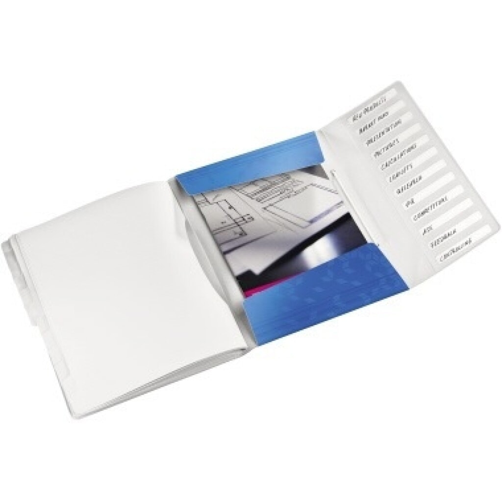 Leitz Ordnungsmappe WOW 46340036 DIN A4 12Fächer PP blau Produktabbildung Nr. 2: Leitz Ordnungsmappe WOW 46340036 DIN A4 12Fächer PP blau