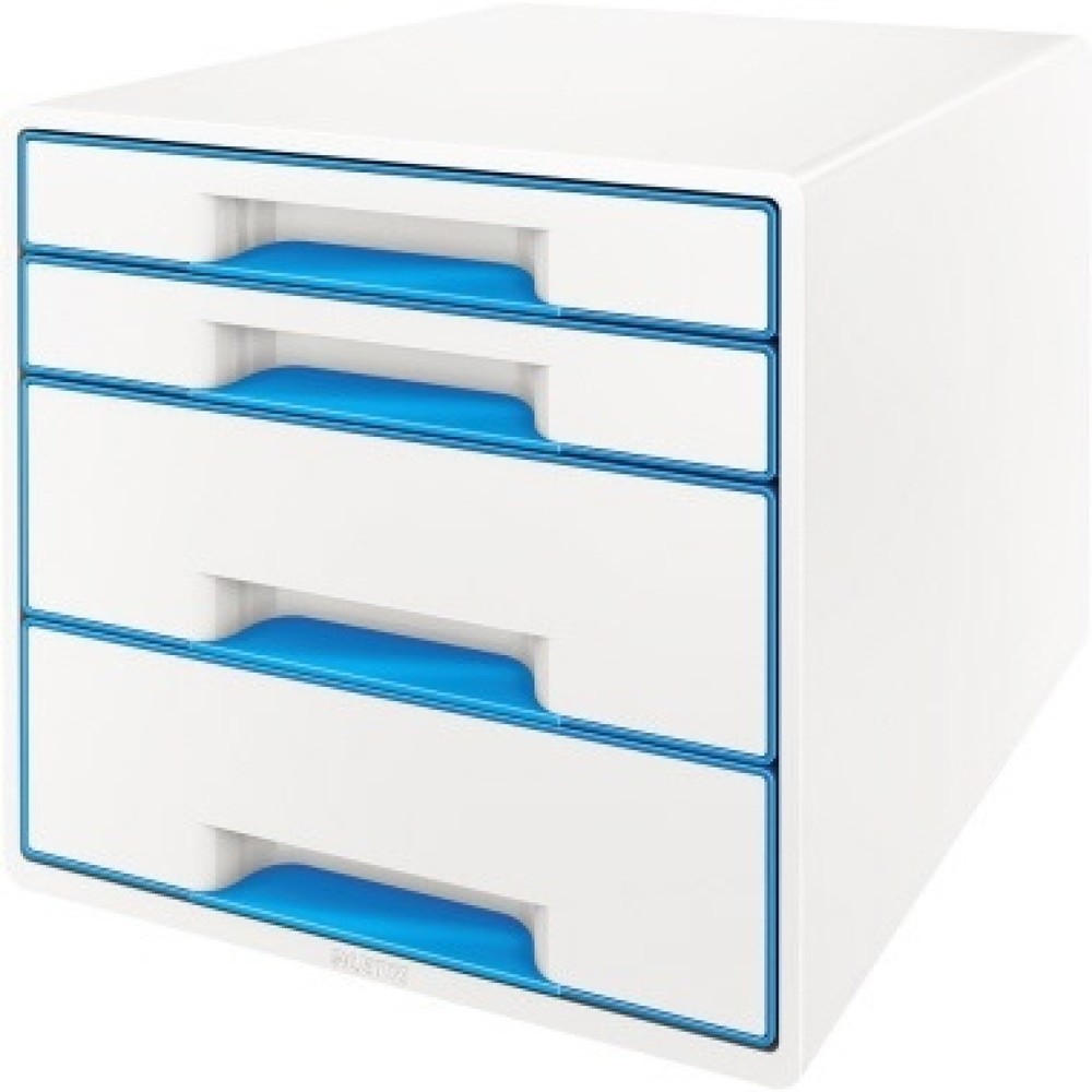 Produktabbildung Nr. 1: Leitz Schubladenbox WOW CUBE 52132036 4Schubfächer weiß/blau