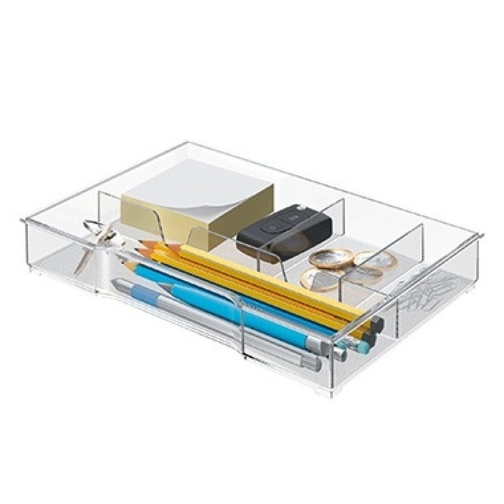 Produktabbildung: Leitz Schubladeneinsatz 52150002 16,7x24,7x3,5cm 4Fächer PS glasklar