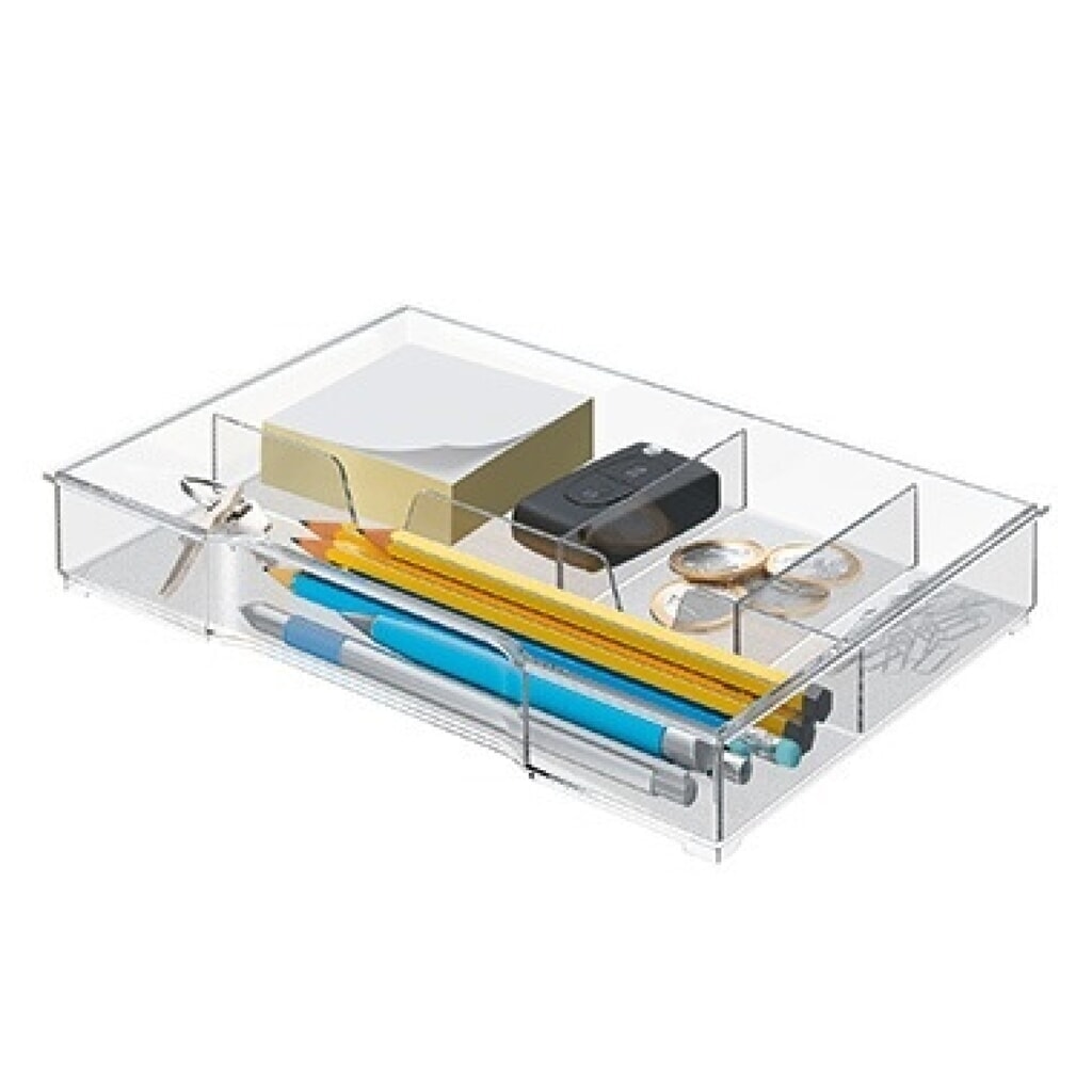Produktabbildung: Leitz Schubladeneinsatz 52150002 16,7x24,7x3,5cm 4Fächer PS glasklar