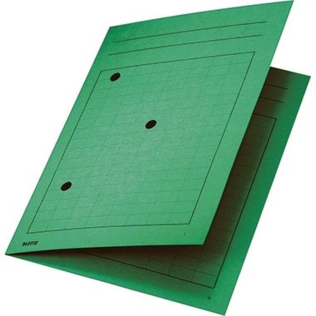 Produktabbildung: Leitz Umlaufmappe 39980055 DIN A4 3Sichtlöcher Karton grün