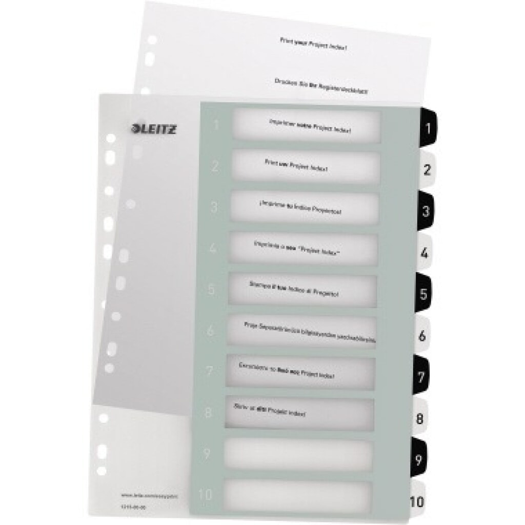 Produktabbildung: Leitz Register 12150000 DIN A4 1-10 schwarz