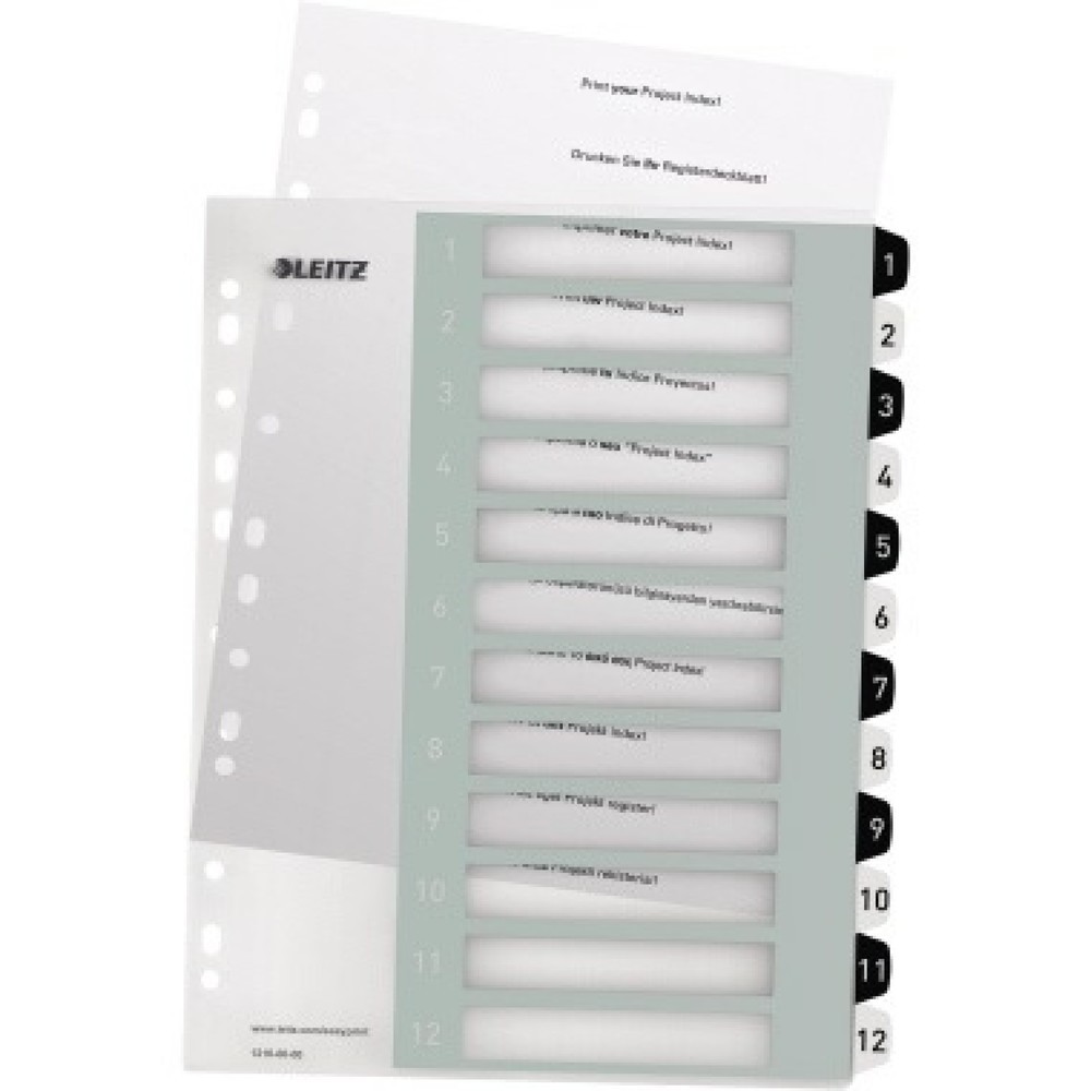 Produktabbildung: Leitz Register 12160000 DIN A4 1-12 schwarz