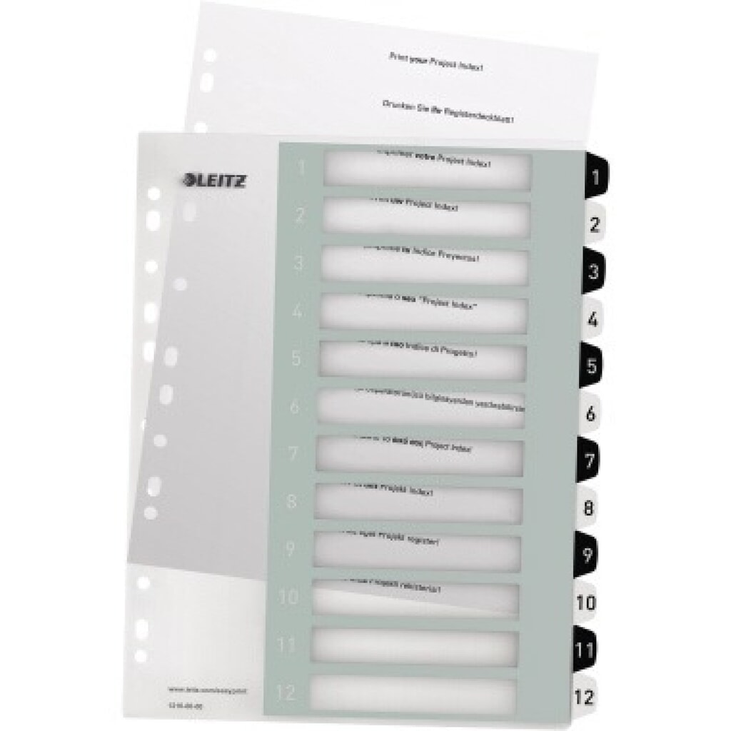 Produktabbildung: Leitz Register 12160000 DIN A4 1-12 schwarz
