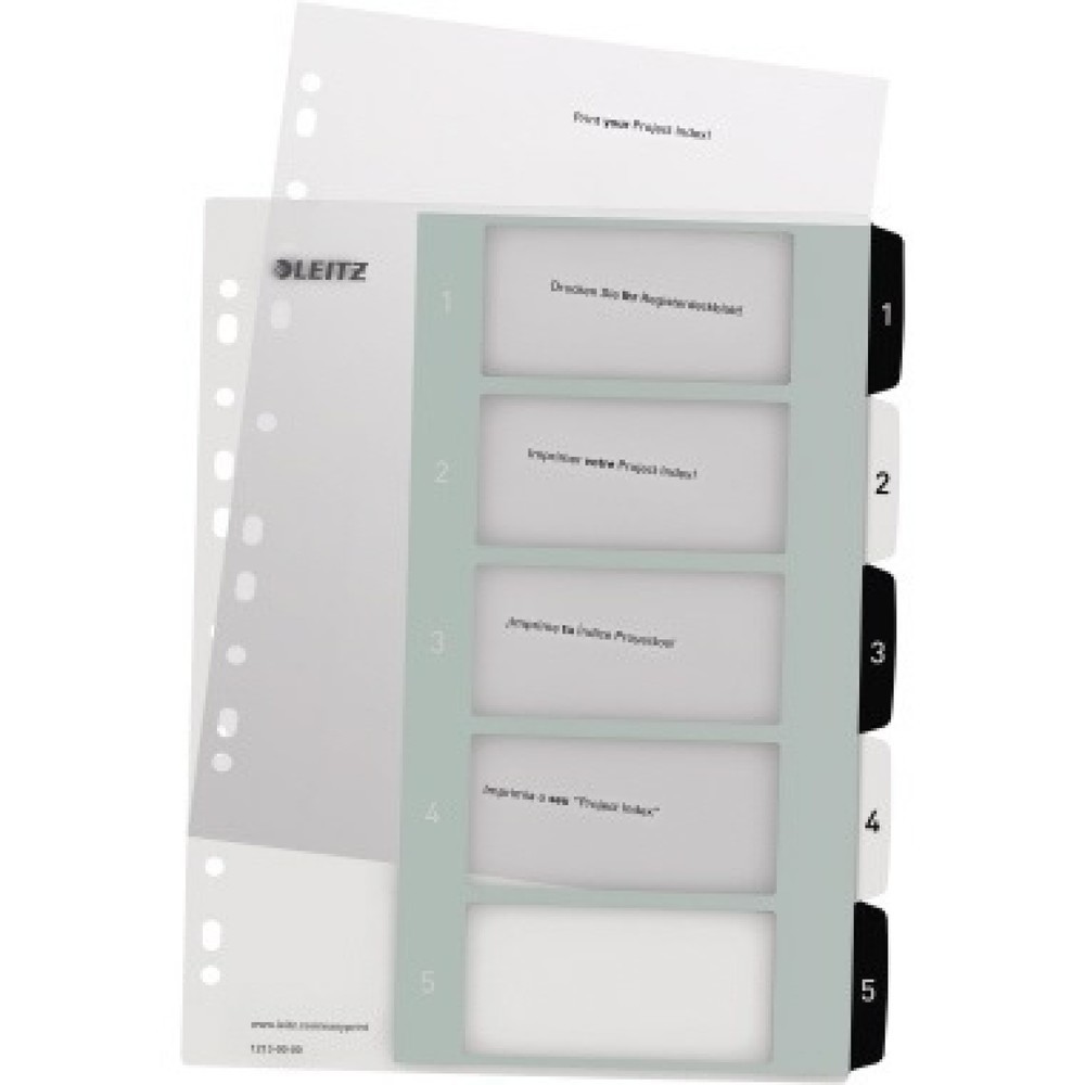 Produktabbildung: Leitz Register 12130000 DIN A4 1-5 schwarz
