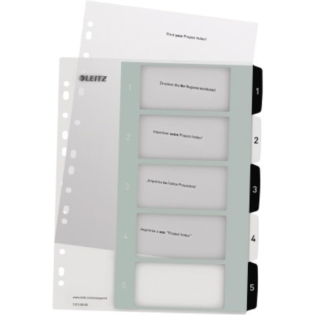 Leitz Register 12130000 DIN A4 1-5 schwarz Produktabbildung: Leitz Register 12130000 DIN A4 1-5 schwarz