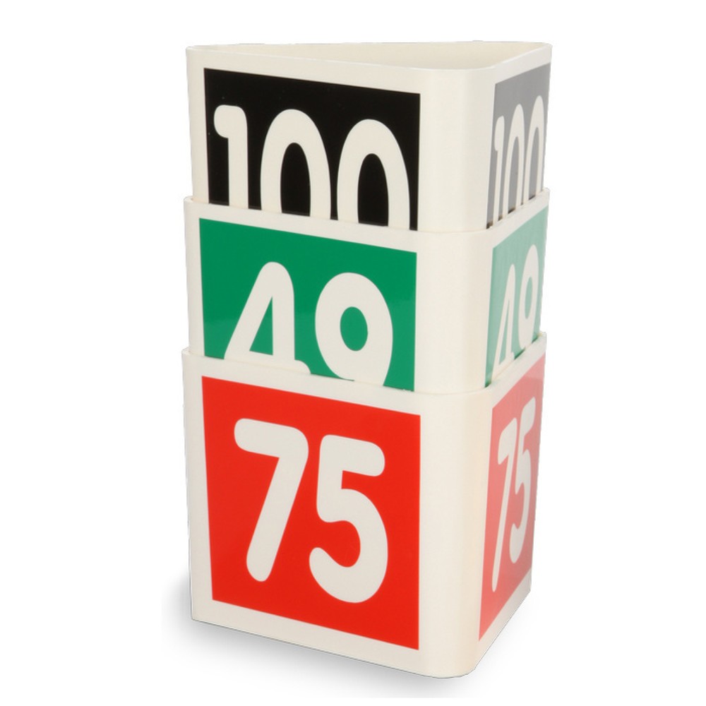 Produktabbildung Nr. 1: Leitzahlträger-Würfel, Ziffernfolge 76-100, rot
