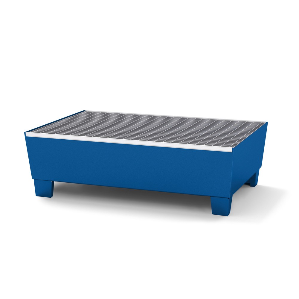 Product afbeelding: asecos® lekbak van staal, met voetconstructie, 2x 200 l, hxbxd 355 x 1.236 x 815 mm, gentiaanblauw
