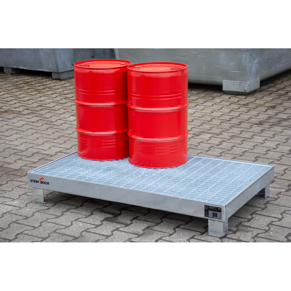 Productafbeelding nr. 4: Steinbock® lekbak voor 6 vaten van 60 liter, inclusief rooster, thermisch verzinkt