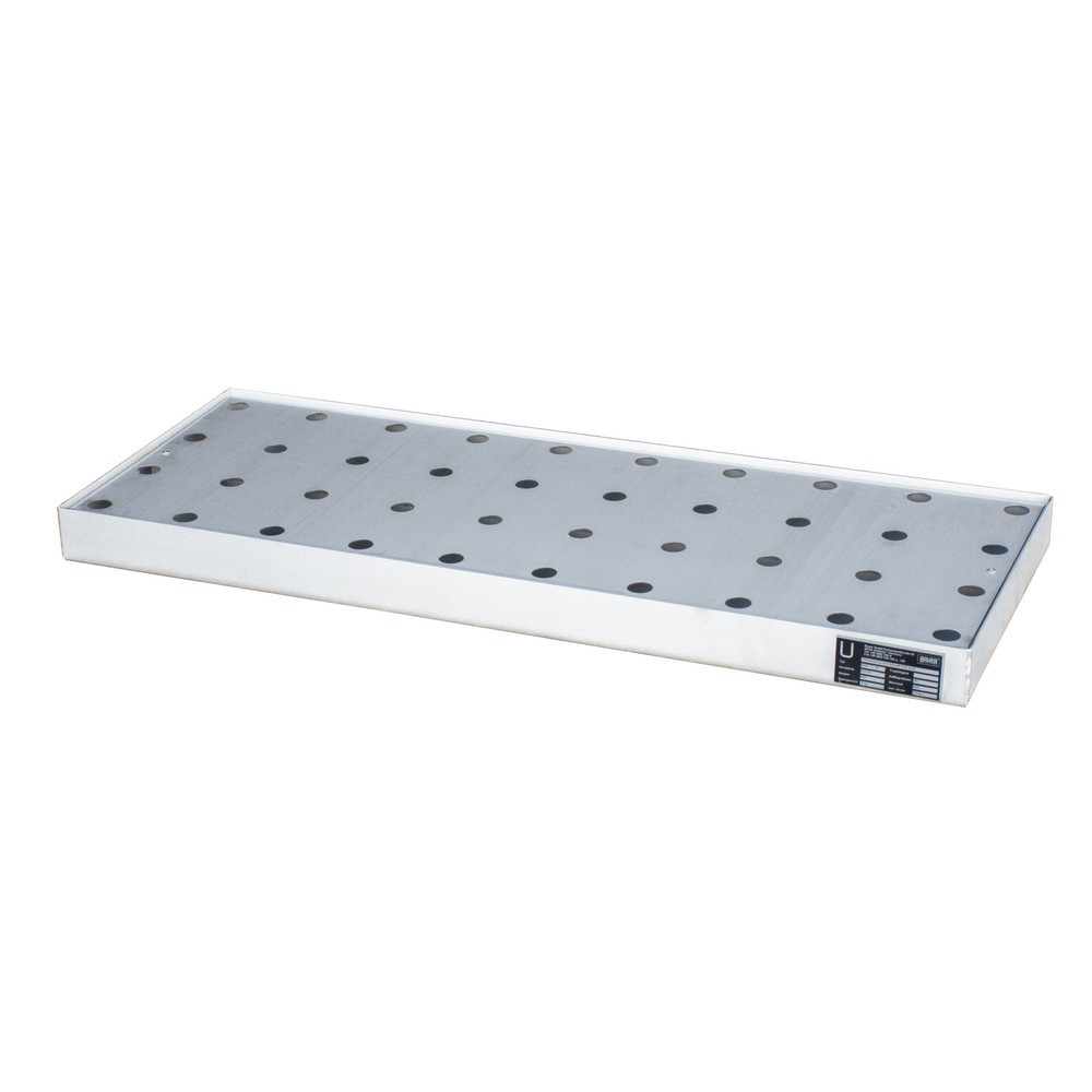 Productafbeelding nr. 1: Bauer® lekbak van roestvrij staal voor verpakkingen KGW/M, met geperforeerde plaat 1 V4A, opvangvolume 11 l