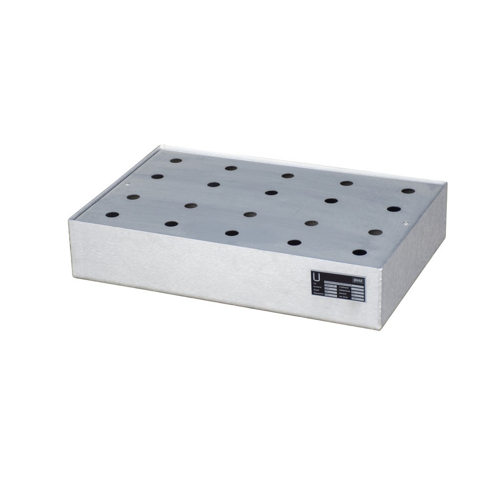 Productafbeelding nr. 1: Bauer® lekbak voor palletten van roestvrij staal voor verpakkingen KGW-P/M, met geperforeerde plaat 1 V4A, opvangvolume 22 l