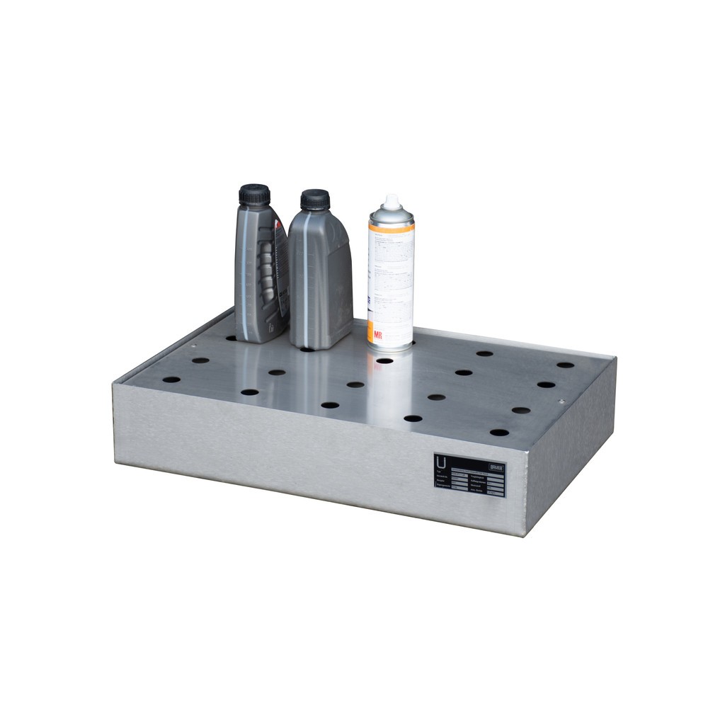 Productafbeelding nr. 2: Bauer® lekbak voor palletten van roestvrij staal voor verpakkingen KGW-P/M, met geperforeerde plaat 1 V4A, opvangvolume 22 l