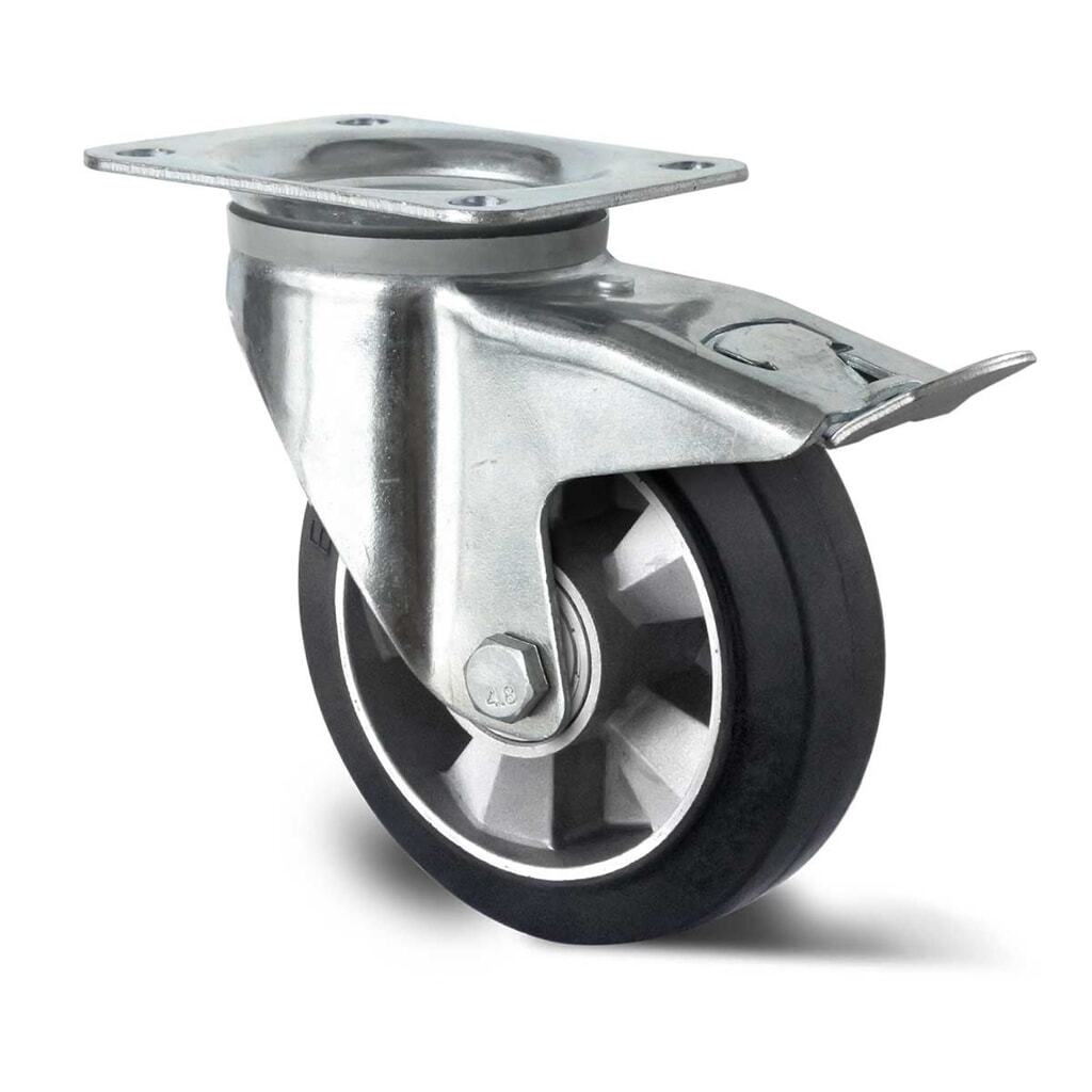 Produktabbildung: Lenkrolle mit Totalfeststeller ø 125 mm Serie BAF4 Doppelkugellager