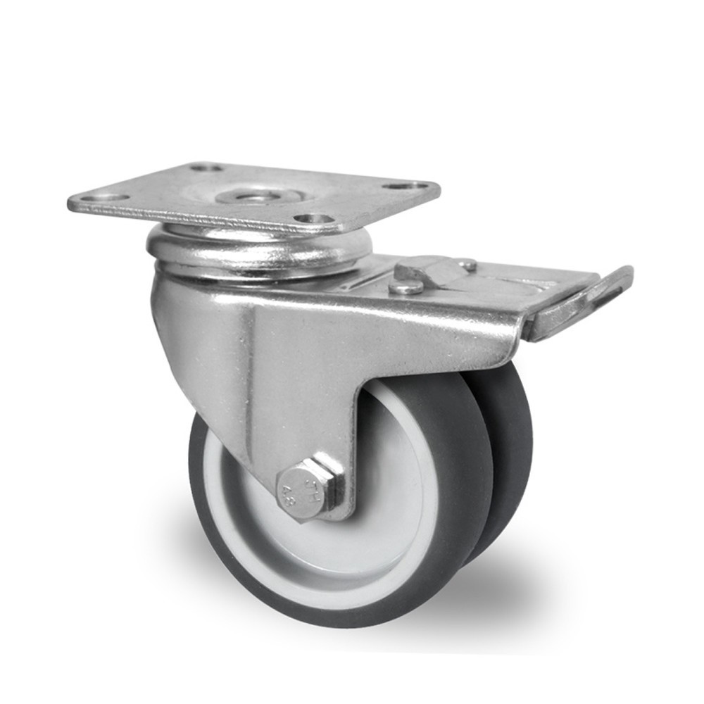 Produktabbildung: Lenkrolle mit Totalfeststeller ø 50 mm Serie P2T2 Gleitlager