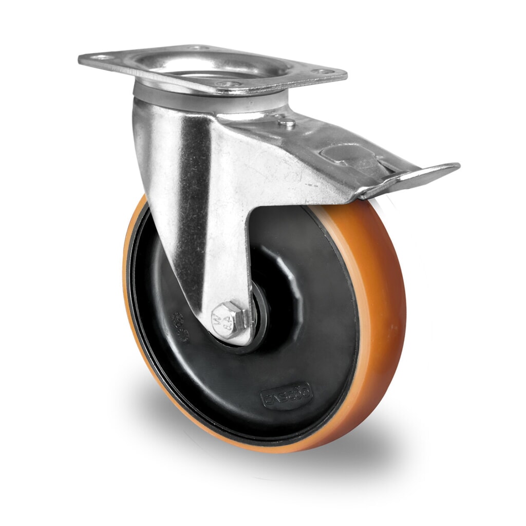 Lenkrolle mit Totalfeststeller ø 125 mm Serie Z4U5 Doppelkugellager Produktabbildung: Lenkrolle mit Totalfeststeller ø 125 mm Serie Z4U5 Doppelkugellager