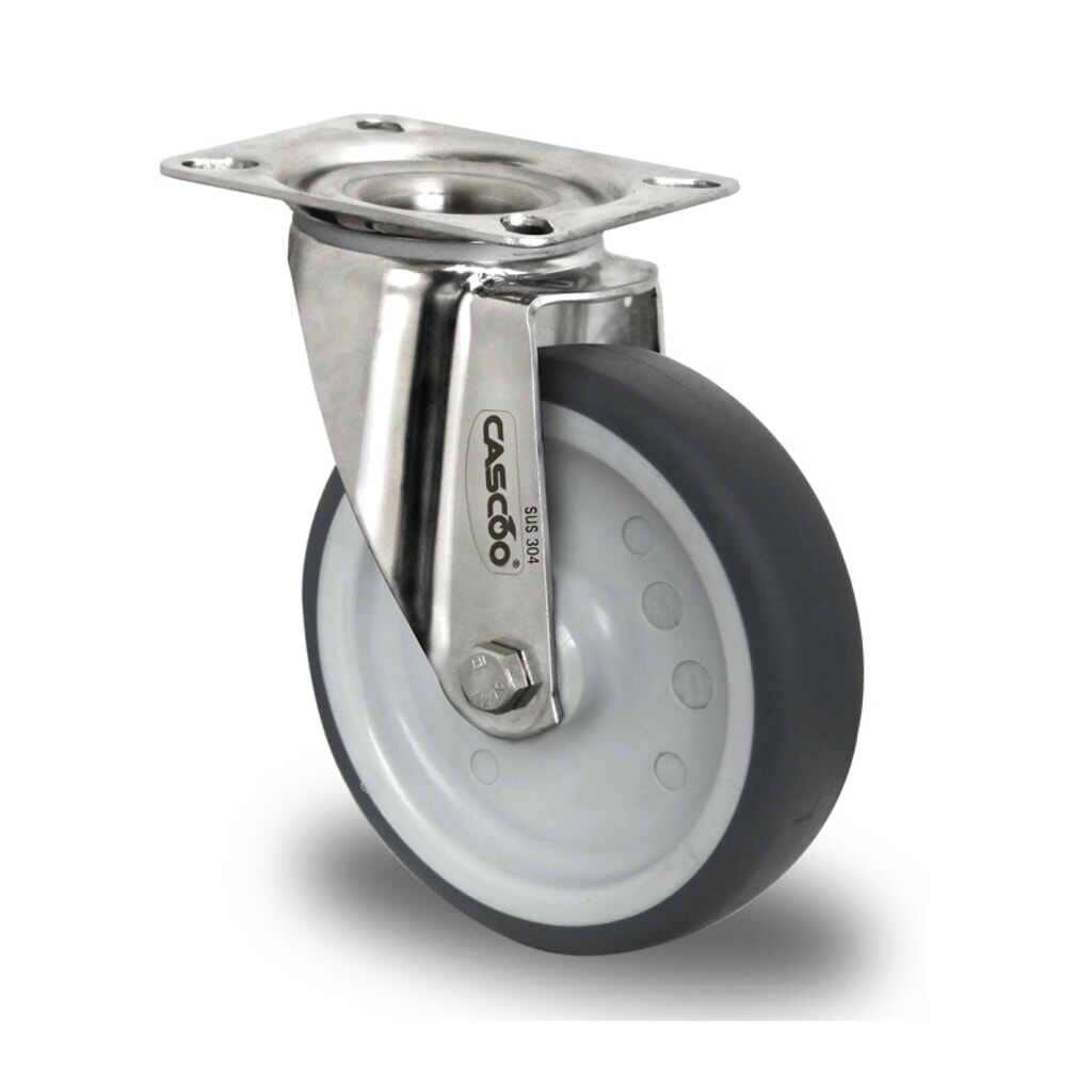 Lenkrolle ø 80 mm Serie P2W2 Gleitlager Edelstahl Produktabbildung: Lenkrolle ø 80 mm Serie P2W2 Gleitlager Edelstahl