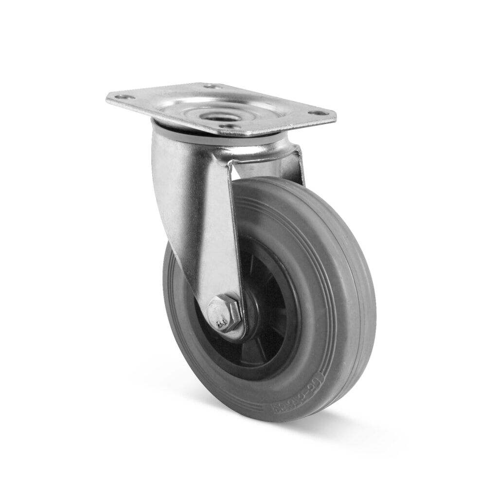 Lenkrolle Vollgummi Basic, PAK-frei, ØxB 100 x 35 mm, TK 75 Produktabbildung: Lenkrolle Vollgummi Basic, PAK-frei, ØxB 100 x 35 mm, TK 75