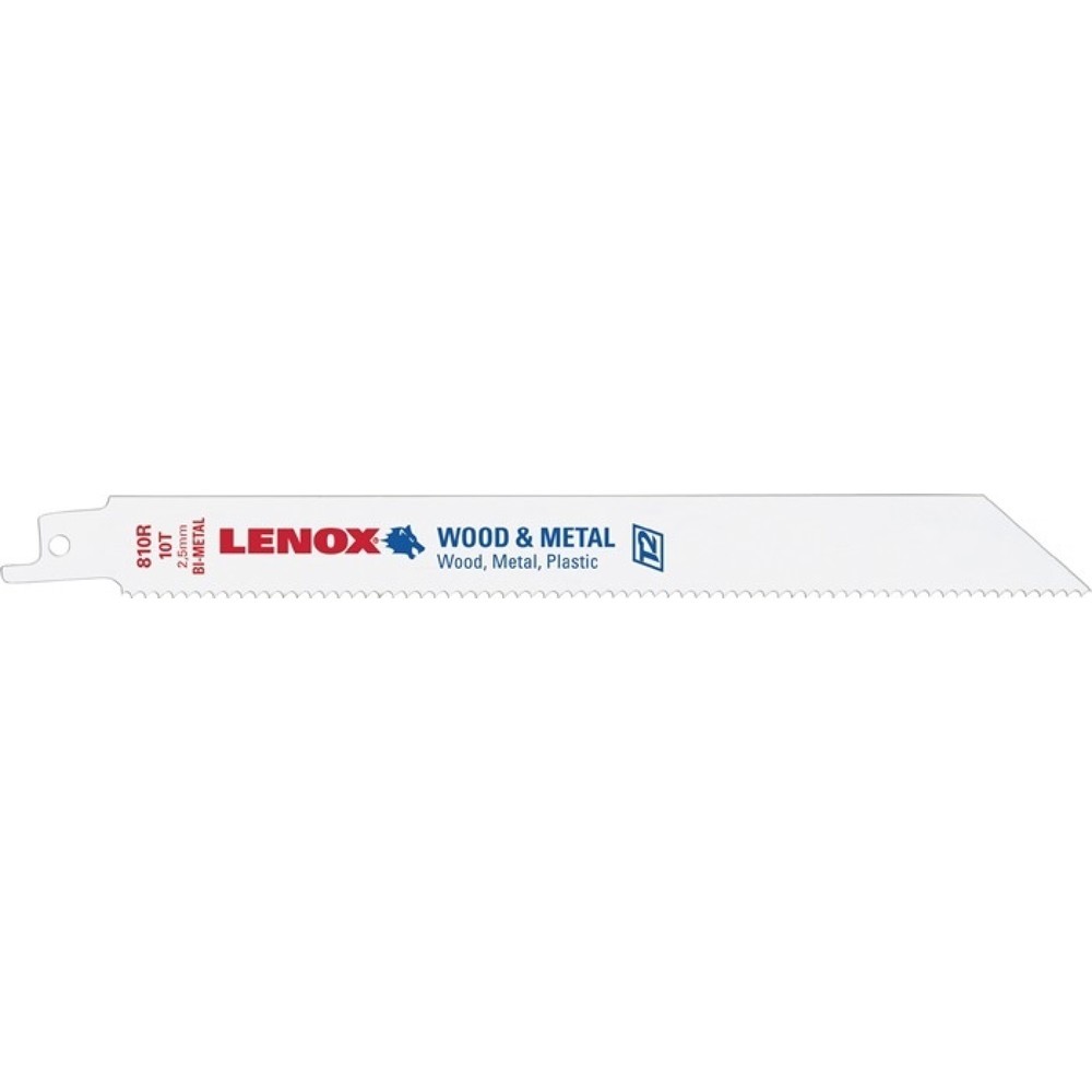 Produktabbildung: LENOX Säbelsägeblatt 810R, Länge 203 mm Breite 19 mm, Zahnteilung TPI 10