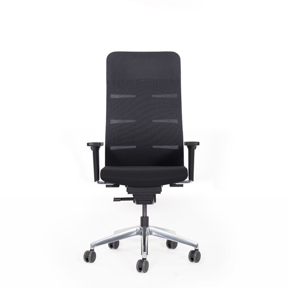 Produktabbildung Nr. 1: lento agilis matrix MT13 Bürostuhl, 100% Polyester, schwarzer Sitz, schwarze Rückenlehne, Aluminium-Fußkreuz