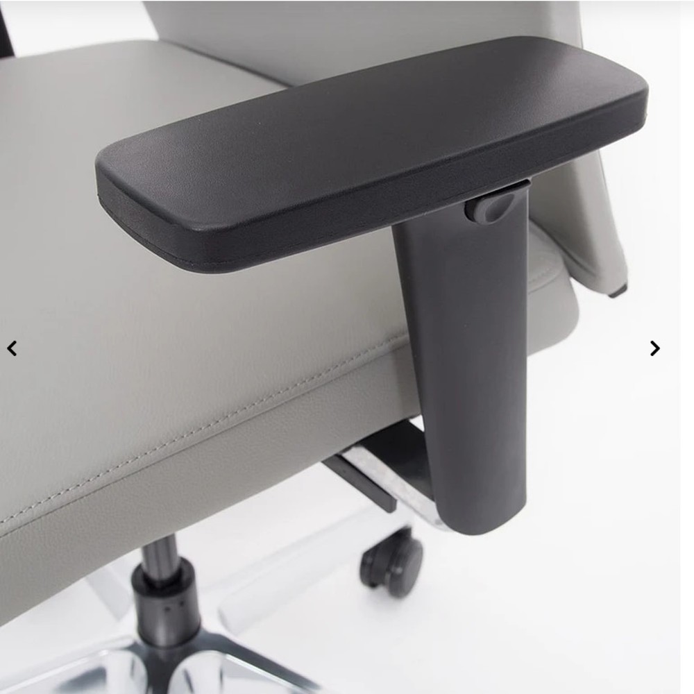 Produktabbildung Nr. 3: lento agilis matrix MT13 Bürostuhl, 100% Echtleder, hellgrauer Sitz, hellgraue Rückenlehne, Aluminium-Fußkreuz