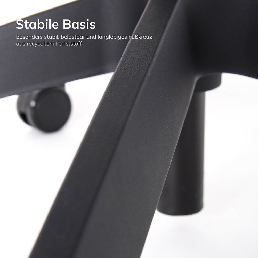 Produktabbildung Nr. 9: lento agilis matrix MT13 Bürostuhl, 100% Polyester, schwarzer Sitz, weiße Rückenlehne, Kunststoff-Fußkreuz