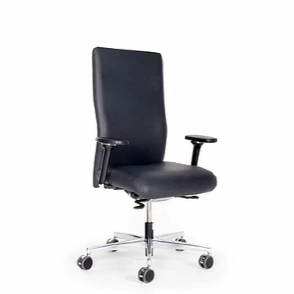 Produktabbildung: lento agilis XL AG12 Bürostuhl, 100% Polyester, schwarz, 100% Echtleder