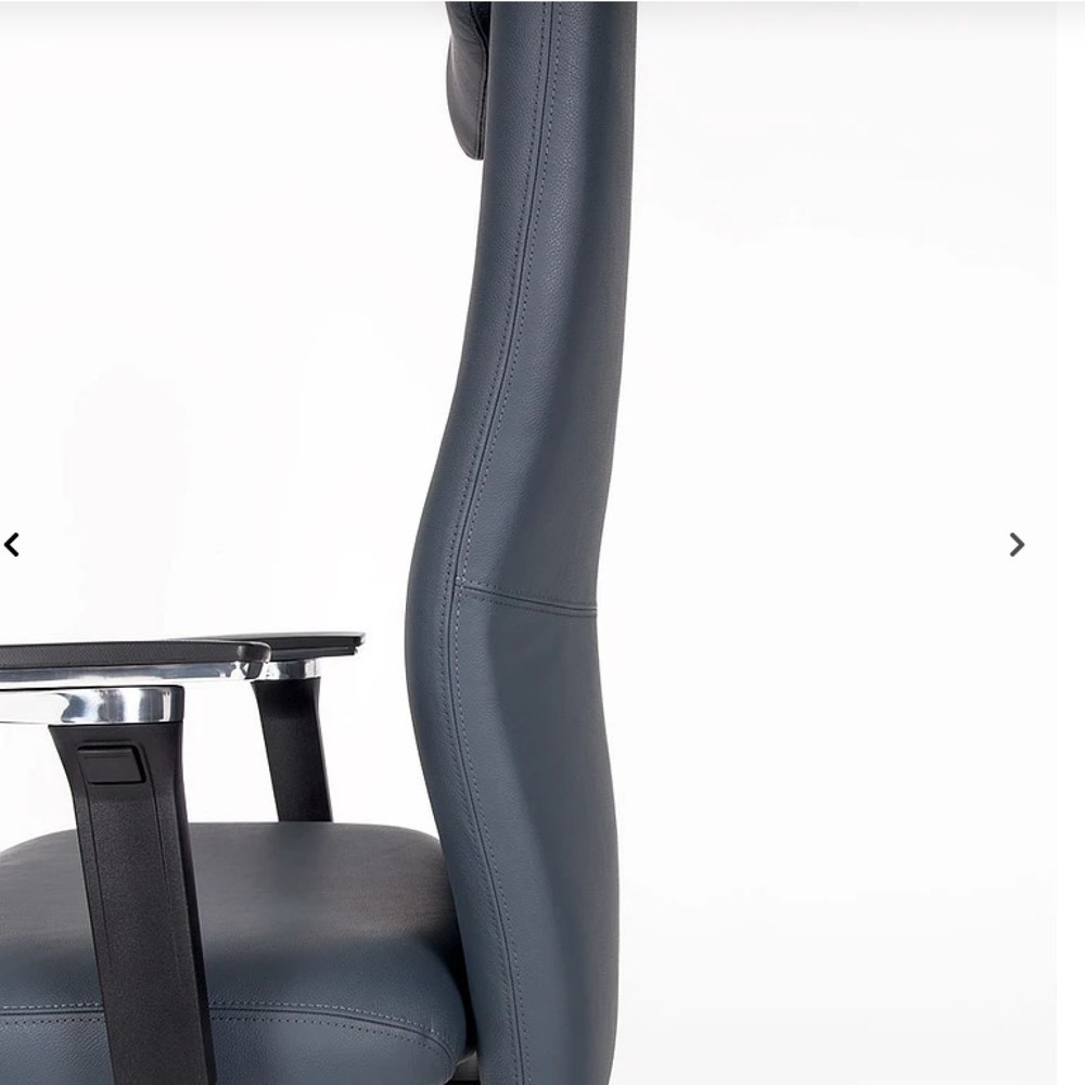 Produktabbildung Nr. 2: lento agilis XL AG13 Bürostuhl, 100% Echtleder, dunkelblau, mit Kopfstütze