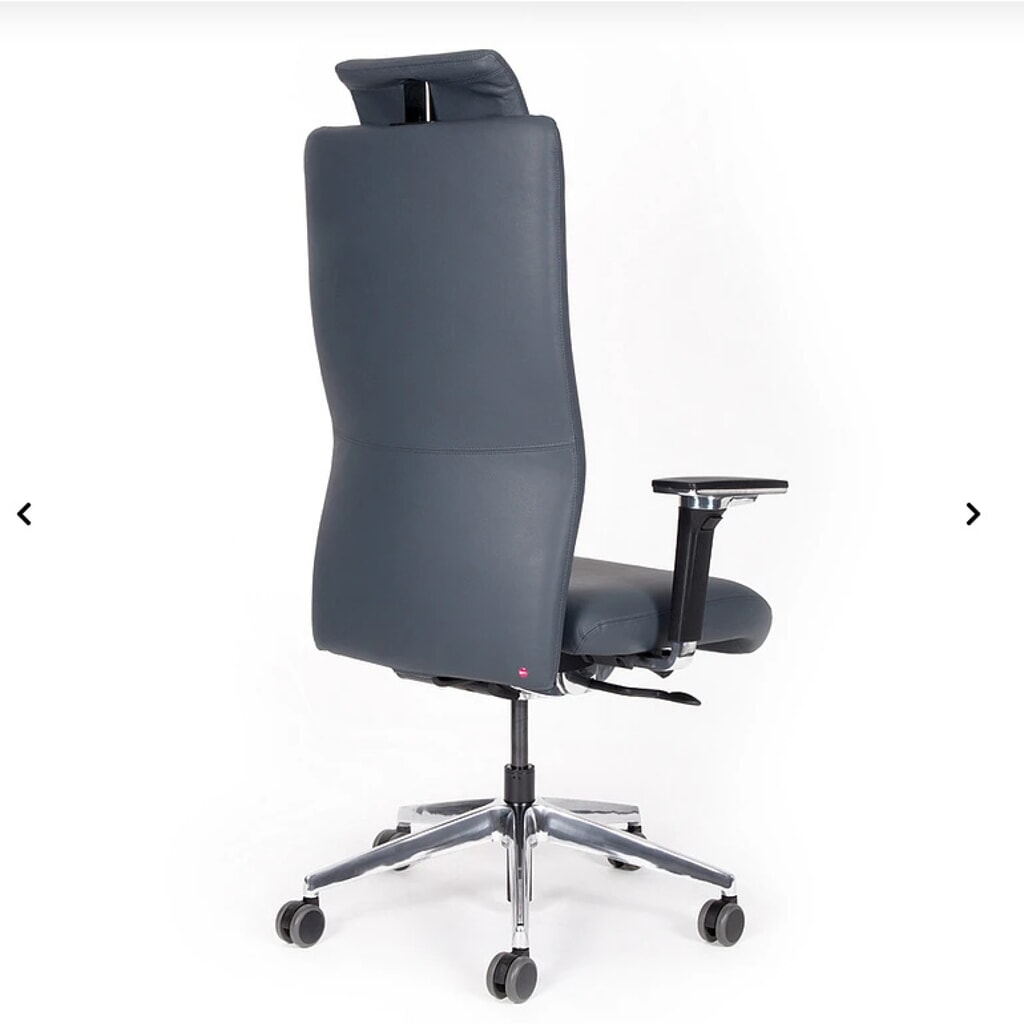 lento agilis XL AG13 Bürostuhl, 100% Echtleder, dunkelblau, mit Kopfstütze Produktabbildung Nr. 3: lento agilis XL AG13 Bürostuhl, 100% Echtleder, dunkelblau, mit Kopfstütze