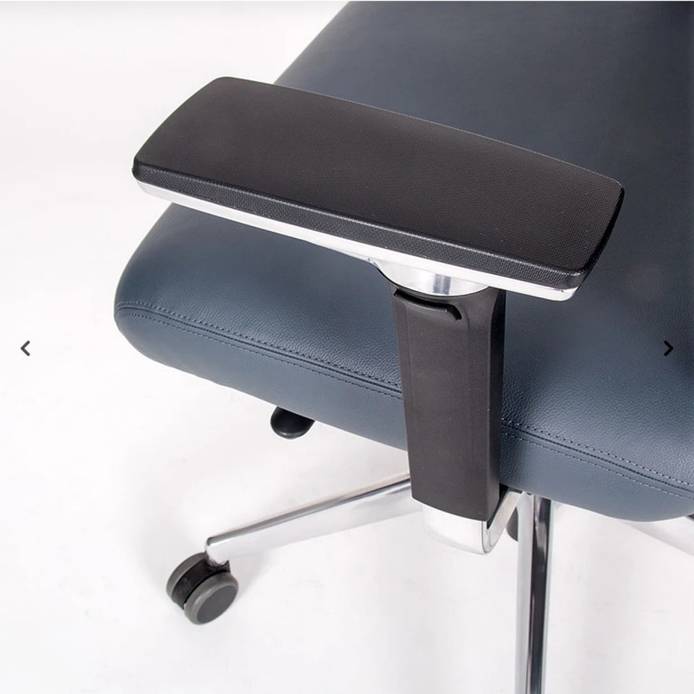 Produktabbildung Nr. 6: lento agilis XL AG13 Bürostuhl, 100% Echtleder, dunkelblau, mit Kopfstütze