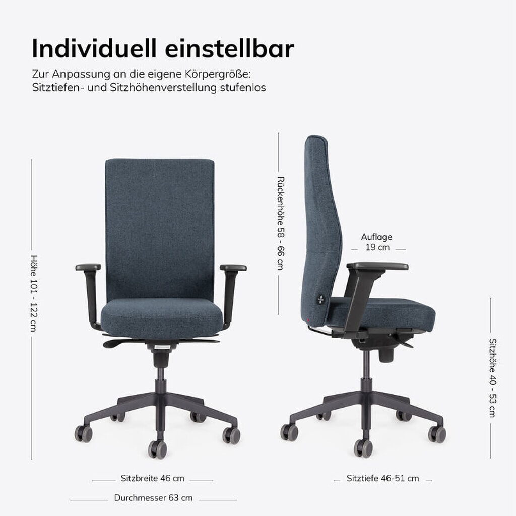 Produktabbildung Nr. 4: lento genesis GE10 Bürostuhl, dunkelgrau
