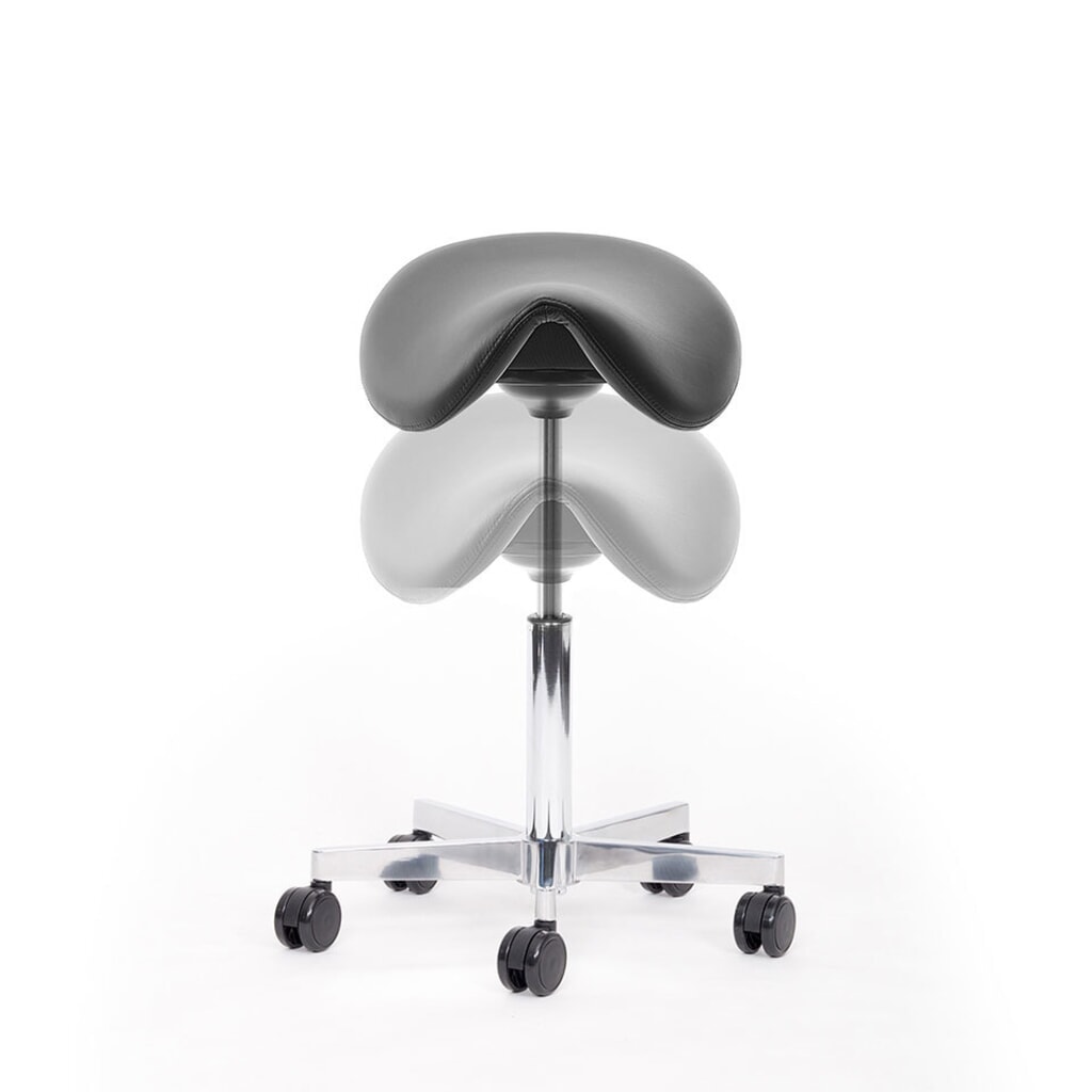 Produktabbildung Nr. 5: lento sella SL10 Rollhocker mit Sattelsitz, Skai® Kunstleder, schwarz