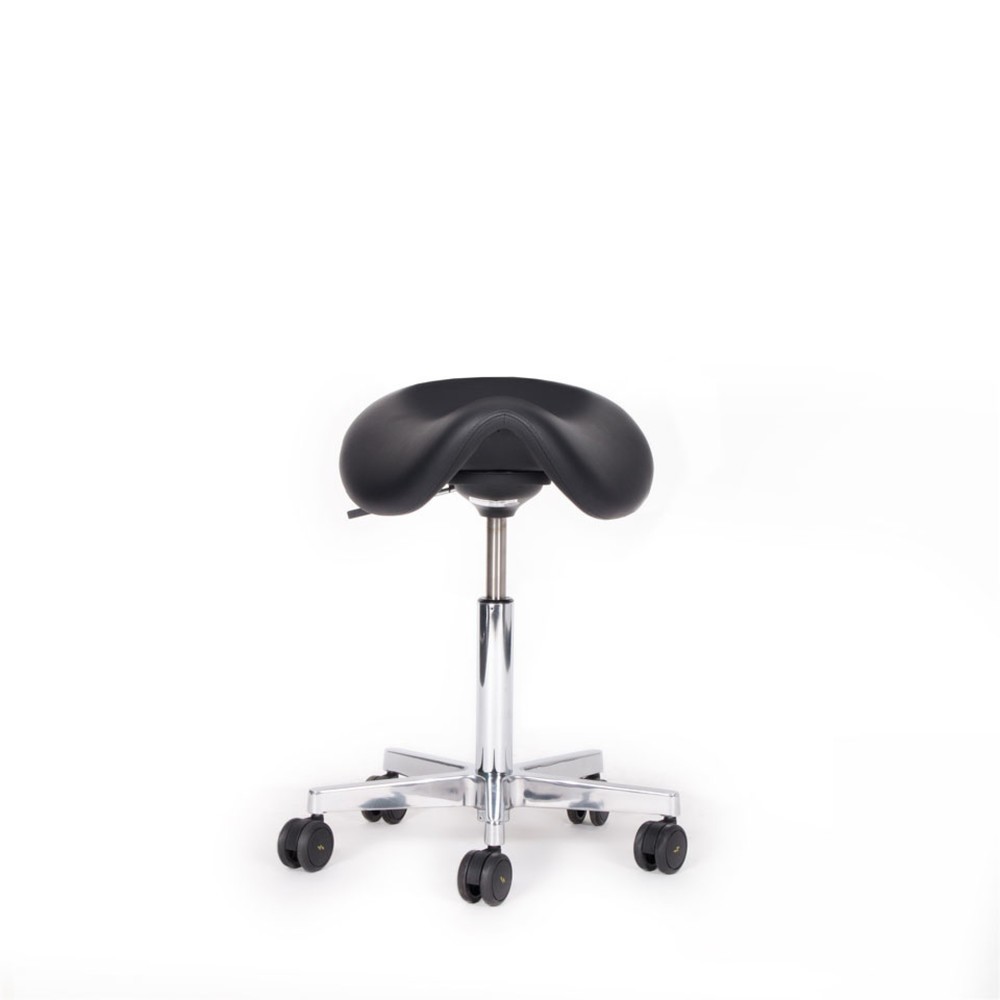Produktabbildung: lento sella SL12 ESD Rollhocker mit Sattelsitz, leitfähiges Stoffgemisch, Skai® Kunstleder, schwarz