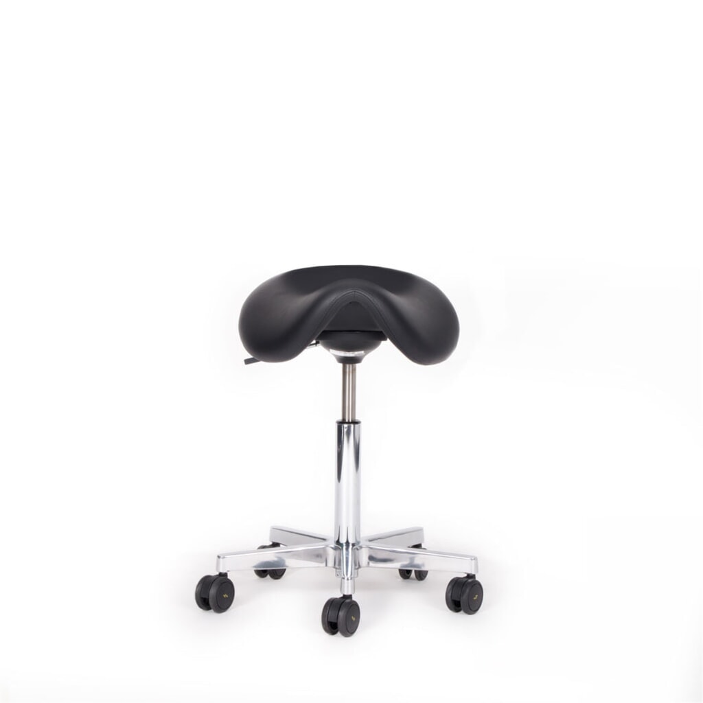 Produktabbildung: lento sella SL12 ESD Rollhocker mit Sattelsitz, leitfähiges Stoffgemisch, Skai® Kunstleder, schwarz