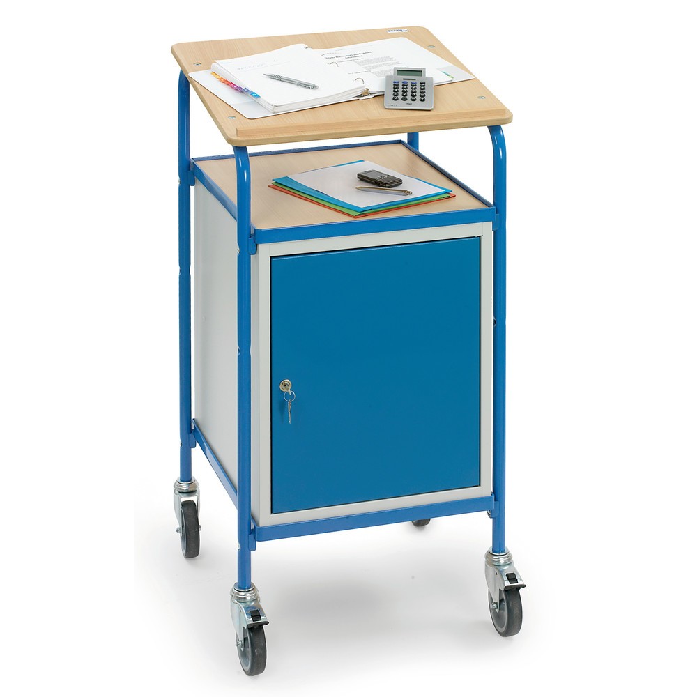 Productafbeelding nr. 4: fetra® Rollende lessenaar Premium met kast, 1 vaste + 2 verstelbare legplanken