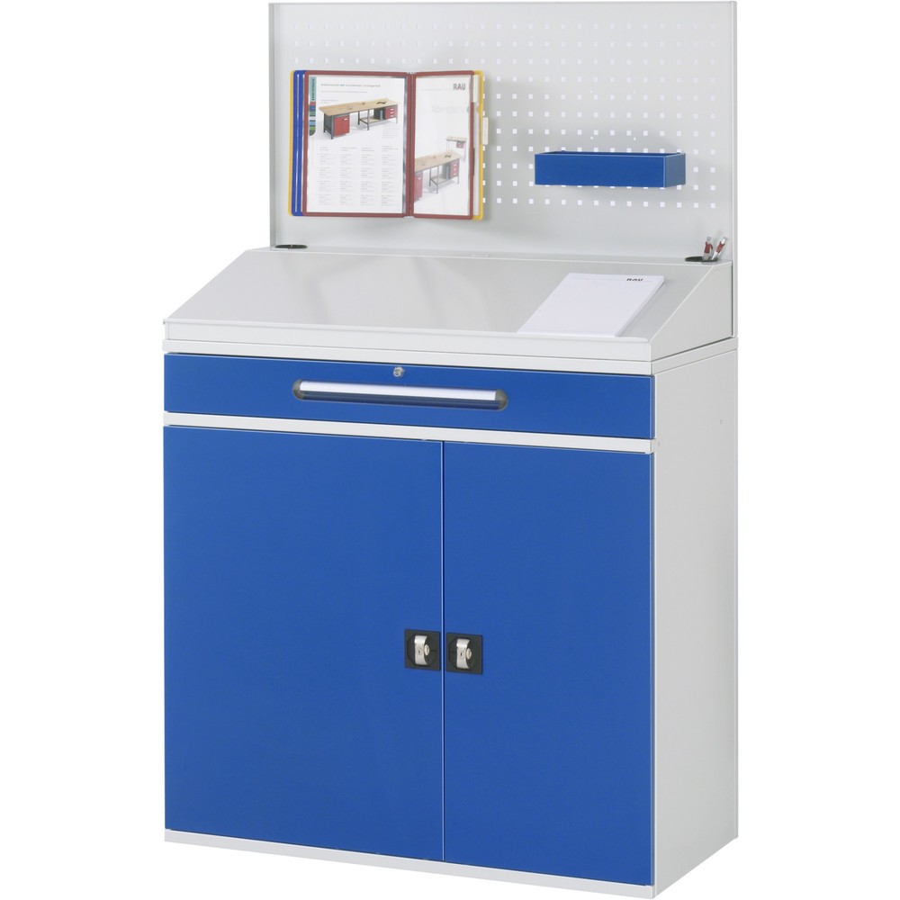 Productafbeelding nr. 2: RAU lessenaar met kast, HxBxD 1.110-1.770 x 1.100 x 520 mm, lades 1 x 80, 1 x 120 mm