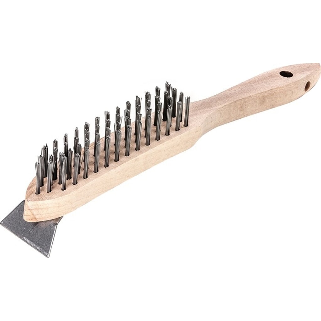 LESSMANN Drahtbürste, 0,35 mm Stahldraht glatt, Länge 290 mm, 4-reihig Produktabbildung: LESSMANN Drahtbürste, 0,35 mm Stahldraht glatt, Länge 290 mm, 4-reihig