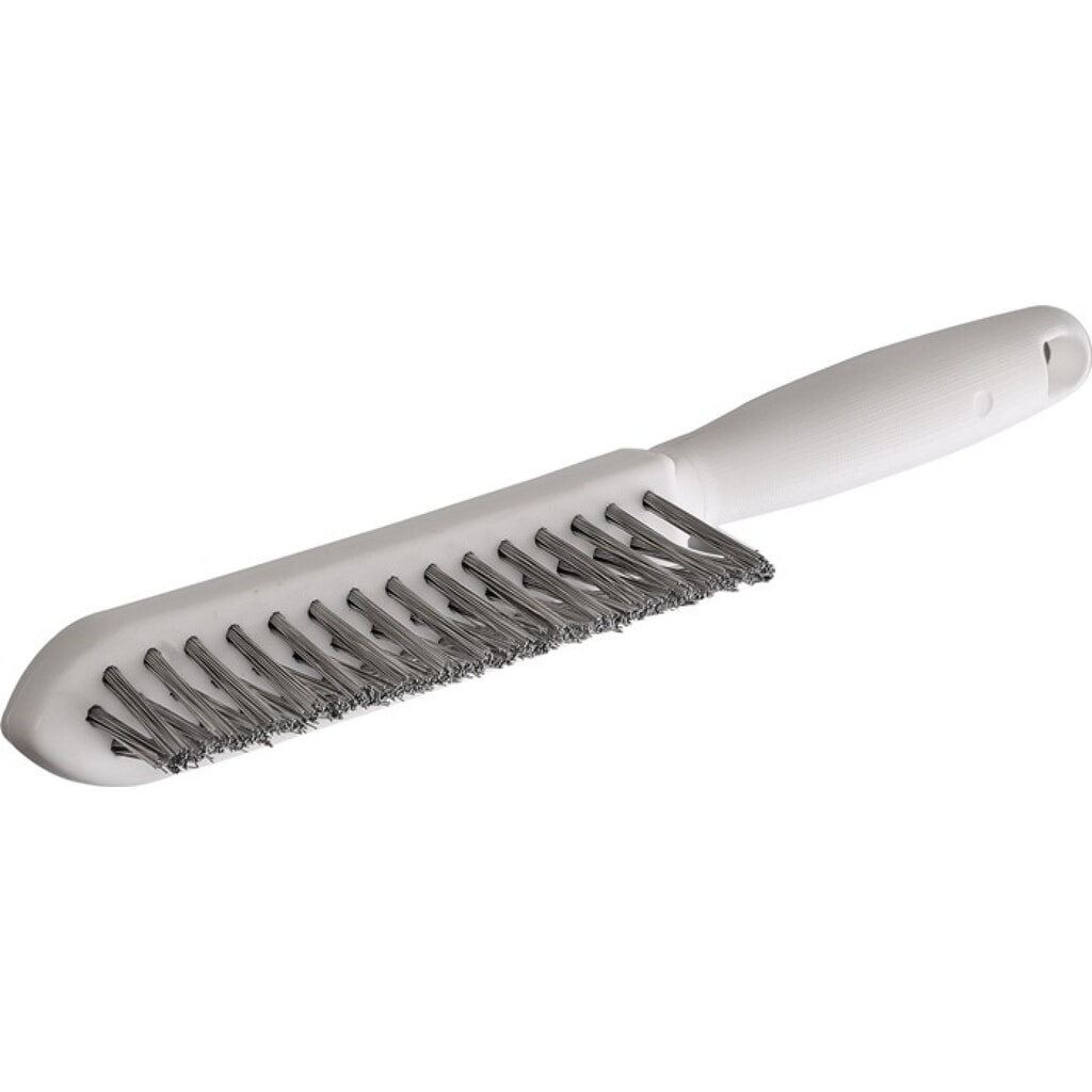 Produktabbildung: LESSMANN Kehlnahtbürste, 0,35 mm VA-Stahldraht gewellt, Länge 290 mm, 3-reihig