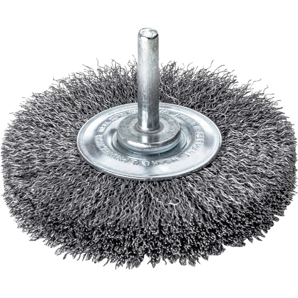 Produktabbildung: LESSMANN Rundbürste, Durchmesser 50 mm Schaft 6 mm Drahtstärke 0,3 mm, Stahl 11 mm 15000 min-¹